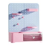 Dickly Desk Organizer with Transparent Drawer Pen Holder Storage Box with System Make Up Organizer Made of PP Material for Study Room Le, Blue Pink