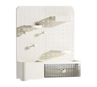 Dickly Desk Organizer with Transparent Drawer Pen Holder Storage Box with System Make Up Organizer Made of PP Material for Study Room Le, Cream White