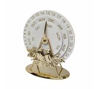 Dickly Desktop Calendar Rotating Desk Calendar Table Calendar Calendar Manual Everlasting Wood And Metal Decor With Day Indicators Suitable for office desk, Double Birds