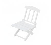 Dickly Dollhouse Miniature Beach Chair Folding Accessory Slatted Design Realistic Details Suitable For Gift Giving Creative Photography, White