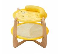 Dickly Double Layer Cat Bed Elevated Hammock Lounge Nest With Breathable Oxford Cover And Rattan Surface Washable And Wipe Clean For Indoor Cats suitable for, Double Layer