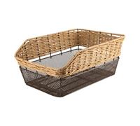 Dickly Easy-to-Clean Basket Tail Bag, Pannier Carrier, Rear Bike Basket, Cargo Rack for Grocery Shopping, Picnics, And Camping, Brown