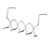 Dickly Extendable Stainless Steel Over-The-Door Hook, Coat Hook, Hook Organizer, Telescopic Function, Multi-Purpose Storage for Bedroom, Living Room, Bathroo, 5 Hooks