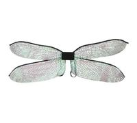 Dickly Fairy Costume Dragonfly Pixie Elf Iridescent Polyester Mesh With Adjustable Elastic Loops Suitable for Cosplay Festivals Stage Performances Photo Shoots, Black, Dragonfly Wings