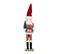 Dickly Festive Calendar Figurine Nutcracker Figurine Ornament Wooden Statue Holiday Decoration With Built In Days Until suitable for mantel shelf entryway table 38cm