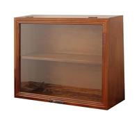 Dickly Figurine Display Case Elegant Wood Flip Doll Model Organizer for Model Dolls