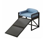 Dickly Fixed Resting Seat Dog Bed Chair Ramp Elevated Couch With Iron Support And Soft Pad For Warm And Ventilated Sleep Suitable for small dogs senior pets, Blue