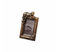 Dickly Frame Vintage Photo Frame Picture Frame Display Frame Tabletop Frame With Gilded Feline And Clear Glass Cover Suitable for desk shelf bedside table sideboard gift giving home decoration