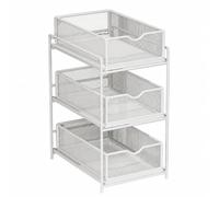 Dickly Freestanding Countertop Storage Rack Sturdy Metal Mesh Countertop Rack with Pull-out Drawers Heavy-Duty Desktop Pull-out Metal Organizer for Tables, 25x36cm
