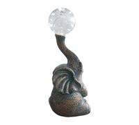 Dickly Garden Statue with Solar Light, Outdoor Decoration, Elephant Figure, Sculpture for The Backyard, Bronze