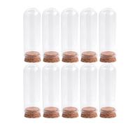 Dickly Glass Display Dome Decorative Jars Lightweight Accessories Display Case Cloche Bell Jar for Collection Centerpieces 10Pcs, Multi, 30mmx80mm