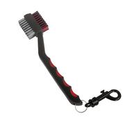 Dickly Golf Club Brush, Cleaning Tool, Comfortable Handle, Putting Equipment, Attaches to The Bag, Gift for Golfers, Double-sided, Black Red