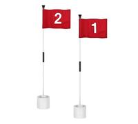 Dickly Golf Pin, Flag, And Hole Cup Set, Compact Putting Green Flag And Hole Cup Accessories, Golf Flagstick, Driving Range, And Indoor Yard Use, 2 Set