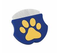 Dickly Grooming Comb Cat Dog Facial Comb Tear Nonpaw Handle Fine-Tooth Pins Ergonomic Curved Head Suitable for Sensitive Skin Daily Grooming, Blue
