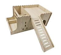 Dickly Guinea Pig House, Castle-shaped, for Assembly, with Stairs, Indoor Playhouse for Syrian Hamsters, Rat Hideaway, No Mat Kettle
