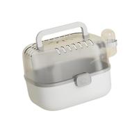 Dickly Hamster Cage: Spacious Transparent Enclosure for Small Animals with A Sturdy Handle And Breathable Construction for Travel And Daily Care, Gray