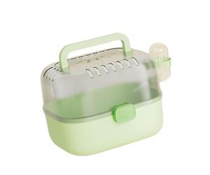 Dickly Hamster Cage: Spacious Transparent Enclosure for Small Animals with A Sturdy Handle And Breathable Construction for Travel And Daily Care, Green