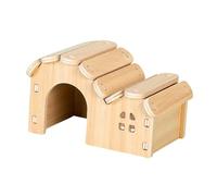 Dickly Hamster Wood House Toy Hamster Hideout Hut for Small Rodents Gerbils Mouse