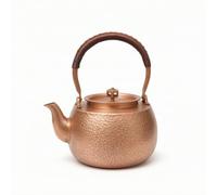 Dickly Handmade Copper Kettle Traditional Hammered Teapot top Hot Water Boiler Vintage Pot with Long Curved Spout and Wrapped Handle Suitable for Kitchen and, 860g, Hammered Copper Teapot