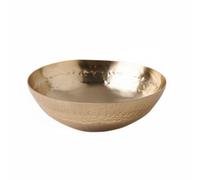 Dickly Handmade Hammered Bowl Decorative Bowl Fruit Bowl Serving Tray Aluminum Crafted By Hand with Warm Gold Tone and Subtle Reflective Detail Suitable for, L 26x26x8CM