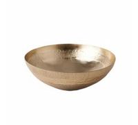 Dickly Handmade Hammered Bowl Decorative Bowl Fruit Bowl Serving Tray Aluminum Crafted By Hand with Warm Gold Tone and Subtle Reflective Detail Suitable for, S 21x21x6CM