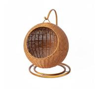 Dickly Hanging Sleeping Basket Cat Bed Wicker Nest With Imitation Rattan Polypropylene Material Hand Woven Elevated Space Saving Design suitable for cats small living room