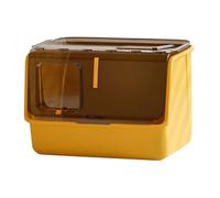 Dickly Hooded Cat Litter Box Enclosed and Covered Cat Toilet Easy Assembly Bedpan Design Sturdy Litter Pan Kitten Potty, Yellow