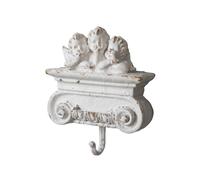 Dickly Hook Angel Cherub Decorative Featuring Vintage Relief and Carved Scrollwork Suitable for Countryside Decor Shabby Chic interiors Bedroom Hallway Home, Three Angels On Column Hook MBK004