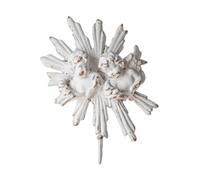Dickly Hook Angel Cherub Decorative Featuring Vintage Relief and Carved Scrollwork Suitable for Countryside Decor Shabby Chic interiors Bedroom Hallway Home, Two Angels On Sunburst Hook MBK007