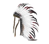 Dickly Indian Native Chief Headdress Artificial Feather Headdress for Adults Crafts Decorative for Dance Stage Performance Cosplay