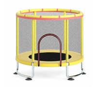 Dickly Indoor Toddler Trampoline With Balance Handrail And Curved For Springing Action Suitable For Home Play Areas Kids Workout, Yellow