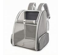 Dickly Industrial Carrier Pet Backpack Dog Cat Travel Bag Crate Tote With Mesh Screens Side Pockets Foldable Oxford PVC suitable for dog parks road journeys apartment living suburban walks, Dark Gray