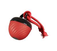 Dickly Interactive Dog Toy Ball Pet Puppy Ball Pet Accessory for Aggressive Chewers Use Random Path with Ropes, Red