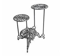 Dickly Iron Shelf Three Tier Plant Stand Rack Holder With Classic Scrollwork And Cast Iron For Multifunction Display Of Plants And Decor Suitable for entryway balcony garden indoor