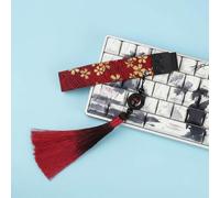 Dickly Keyboard Strap Mechanical Keyboard Decoration Strap Lanyard Charm Tassel Pendant With Bronzing Cloth Curved Fit Buckle Stable Mount Suitable for, Blue, Wave White Acc