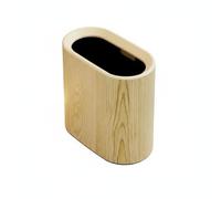 Dickly Kitchen Trash Can Double-Layer Garbage Bin Portable Waste Basket Narrow Space-Saving Design with Generous 12L Capacity for Home Cafe Living Room Office, Wood, 0921