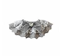 Dickly Lace Cat Collar Including Bow Embroidered Bib Central Heart Gem Detail Adjustable Strap Lightweight Suitable for Daily Walks Special Event Dressing, XS