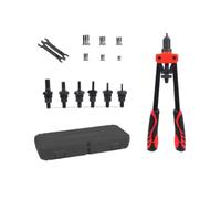 Dickly Manual Riveting Device Rivet Nut Tool Hand Riveter Set with Organized Case Alloy Steel Comfortable Rubber Positioning, 89150B 14-Inch Double Handle Rivet Nut Gun