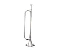 Dickly Marching Bugle, Brass Blowing Bugle, Brass Instrument Cavalry Trumpet Scouting Trumpet Bugle,for Stage Performance Children, silver C