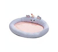 Dickly Mat Cooling Pet Bed Round Dog Bed Raised Rim Nest Sponge Smooth Surface Quick Heat Dissipation Suitable for indoor, Bondi Blue, M 55 40 14cm For Pets Under 12 Catties