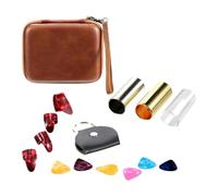 Dickly Metal And Glass Slide, Thumb Finger Pick, Smooth Musical Instrument Accessories with Bag for Banjo, Bass, String, 51mm