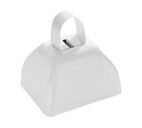 Dickly Metal Cowbell Hand Held Percussion for Wedding Party Cheering Baseball Team School, White