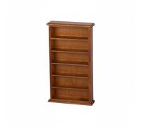 Dickly Miniature Bookcase Dollhouse Bookshelf Furniture Display Shelf Organizer Compact Tiered Storage suitable for dollhouse decor craft tables collector rooms, Walnut