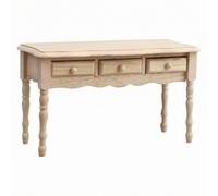 Dickly Miniature Desk Wooden Dollhouse Desk With Drawers Rectangular Tabletop Realistic Furniture Classic Turned Legs Suitable for Dollhouse Play Room Setting