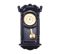 Dickly Miniature Dollhouse Pendulum Clock Vintage Metal Wall Clock Elegant Realistic Accessory with Adjustable Hands Suitable for Collectors, Square