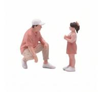 Dickly Miniature Figurine Father And Daughter Resin Model People Pair Realistic Painted Scale Figures With Narrative Pose And Fine Textures suitable for