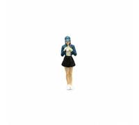 Dickly Miniature Figurine Human Model Figure Resin Statue Painted Display Accessory with Hand Finished Features suitable for dioramas scale layouts hobby, Female With Blue Hat And Black Skirt