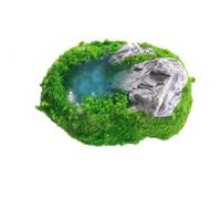 Dickly Miniature Landscape Display Pond Arrangement With Grass Rocks Mushrooms Lily Pad Synthetic Resin Suitable for Home Decoration Office Desktop Gift Giving, Stone Pool