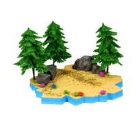 Dickly Miniature Landscape Kit Diorama Set Scenic Base Trees Rocks Composite Material with Video Guidance Suitable for Beginner Learning Creative Hobbies, Wilderness Scene Material Kit