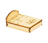 Dickly Miniature Traditional Chinese Style Wooden Furniture Model for Hands on Assembly and Creative Decorating Suitable for Architectural Dioramas Home Decor Model Displays, Double Bed